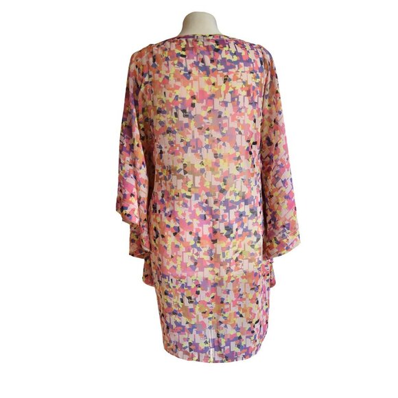 Trina Turk Kaftan Kimono Dress Size 10 Boho Resortwear Tropical  Glam - Picture 4 of 10